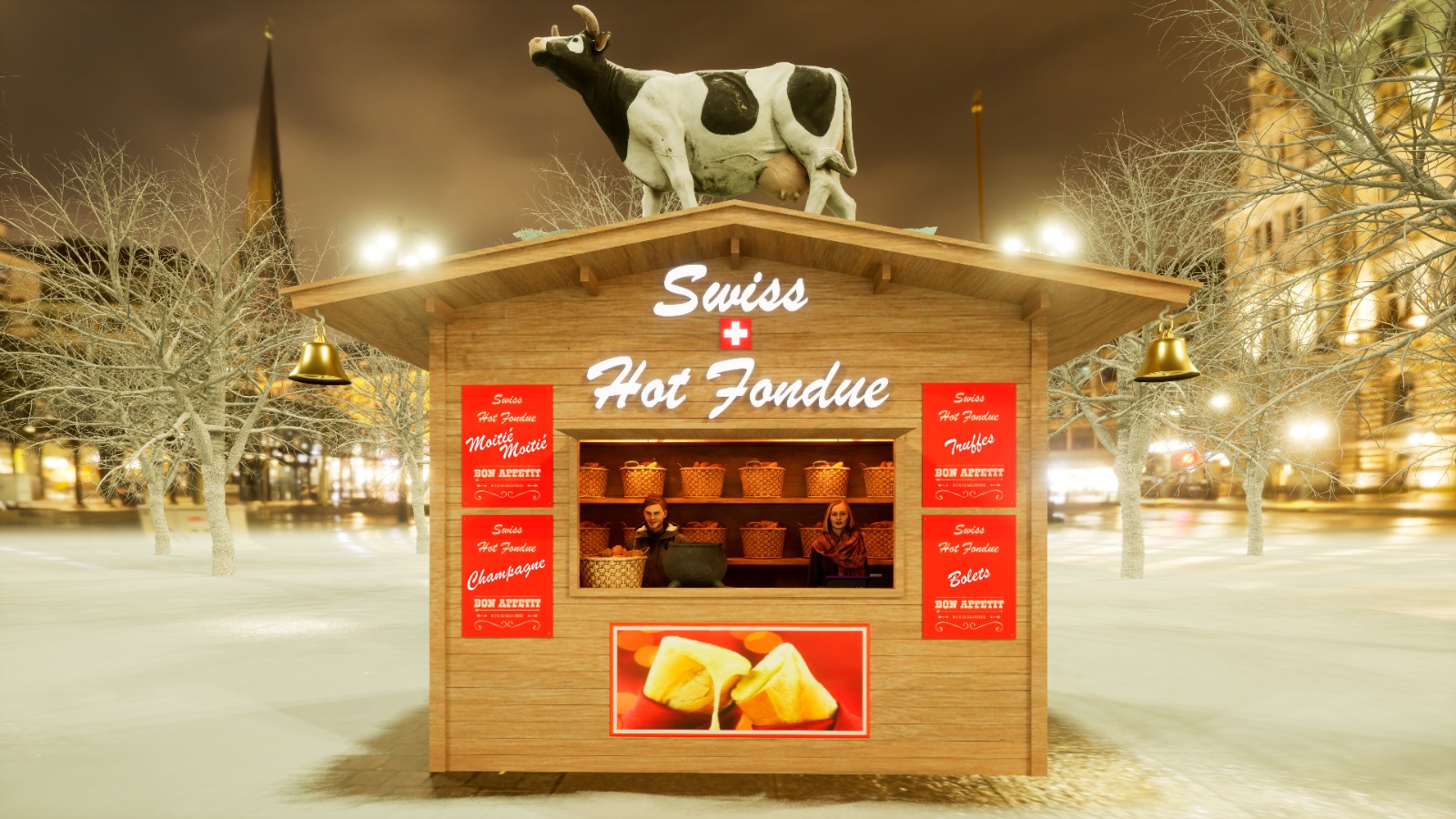 Stand Swiss Hot Fondue intérieur